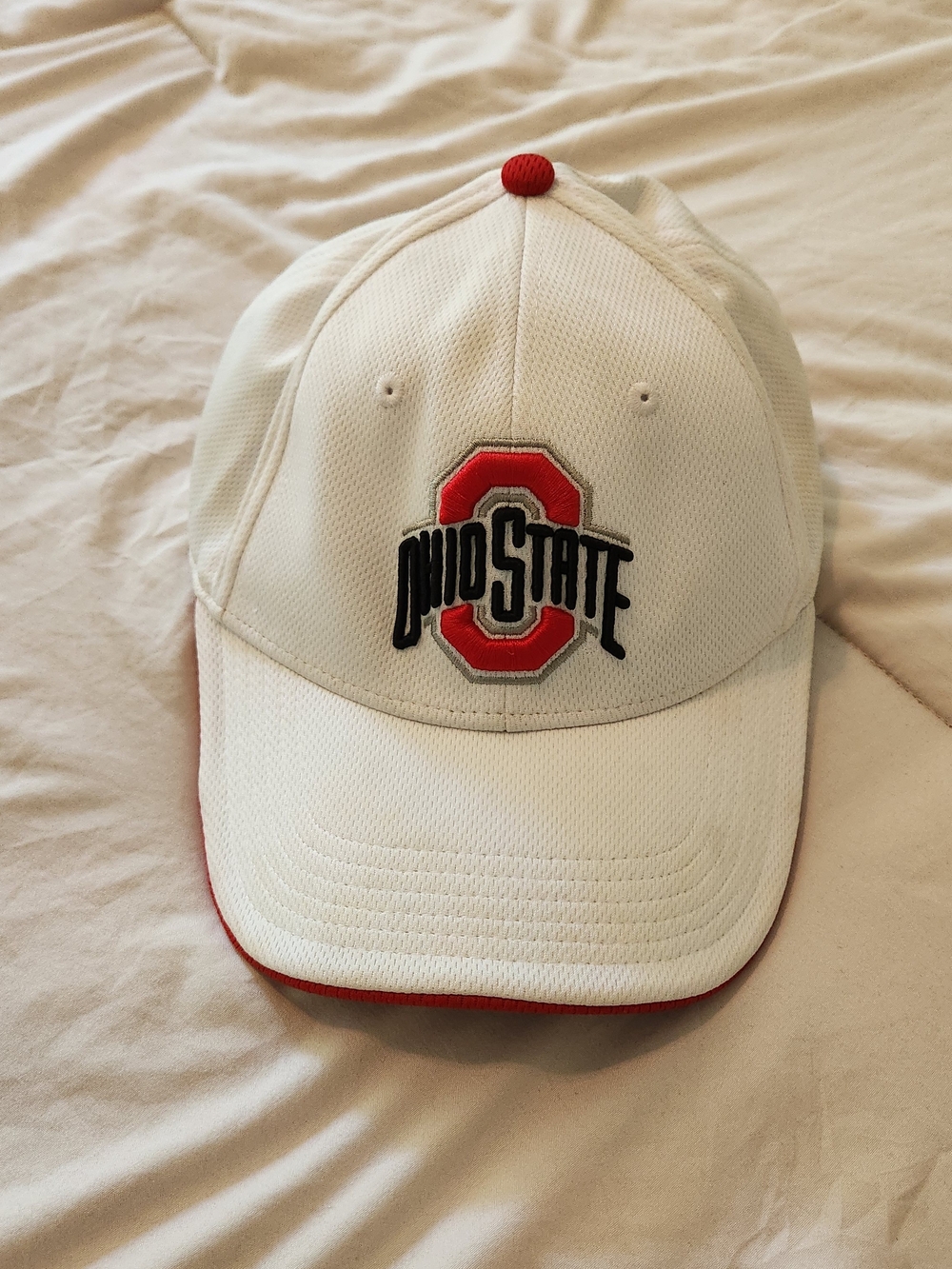 Ohio State White and Red Baseball Cap